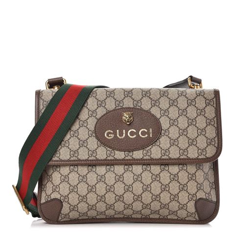 gucci supreme monogram|GUCCI GG Supreme Monogram Web Messenger Bag Black.